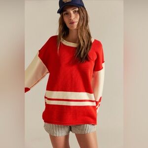 We The Free x Free People Ella Colorblock Roll Neck Knit Sweater S NWT